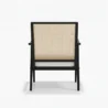 full back view of cane armchair
