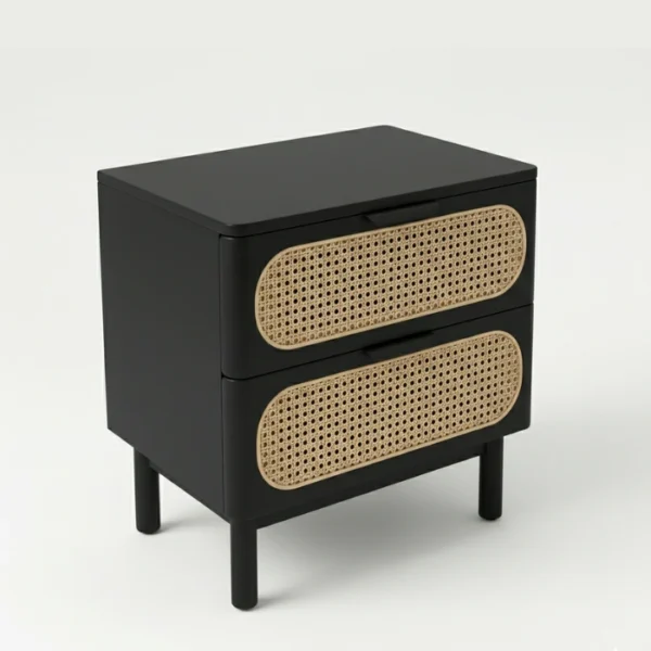 Cane Side table - Black (2) upper angled view of black side table