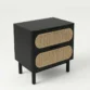 upper angled view of black side table