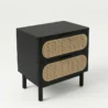 upper angled view of black side table