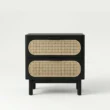 front view of black Cane Side Table