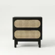front view of black Cane Side Table