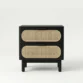front view of black Cane Side Table