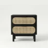 front view of black Cane Side Table