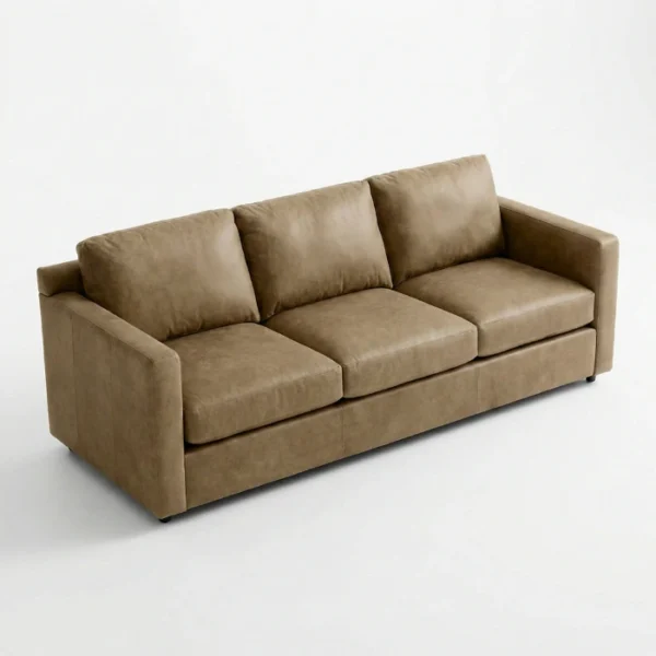Carmel Sofa - Light Brown (4) upper angled view of 3 seater