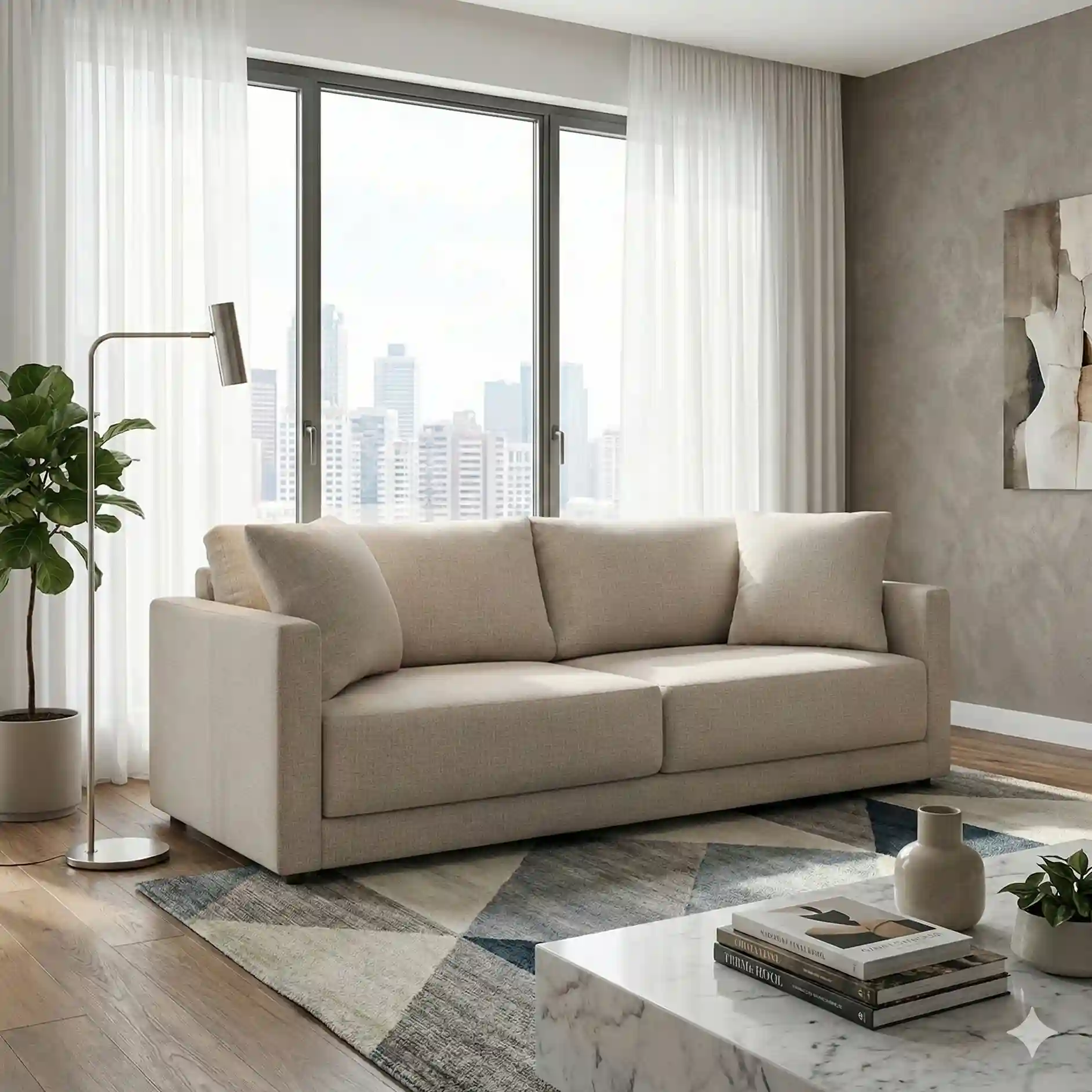 carmine sofa in a modern livingroom