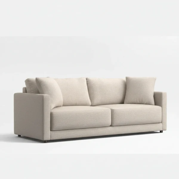 Carmine sofa - ivory (2) angled view of 2 seater sofa in white background