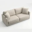 upper angled view of white 2 seater sofa