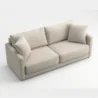 upper angled view of white 2 seater sofa