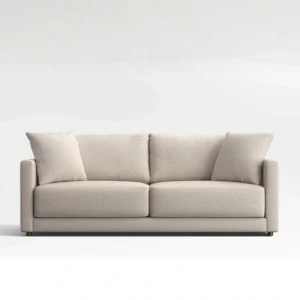 front view of white 2 seater sofa