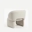 rear view of white boucle armchair