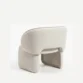rear view of white boucle armchair