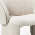 close view of armchair showing soft fabric