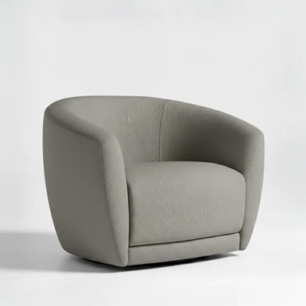 CreamCove Upholstered Chair - Grey (2) angled view of grey upholstered chair