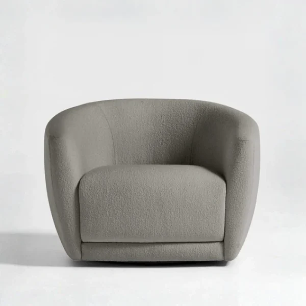 CreamCove Upholstered Chair - Grey (3) front view of grey upholstered chair
