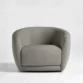 front view of grey upholstered chair