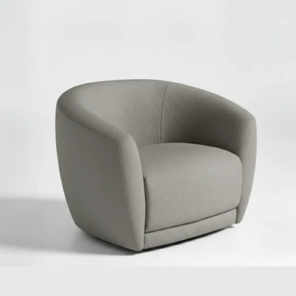 CreamCove Upholstered Chair - Grey (4) upper angled view of grey chair