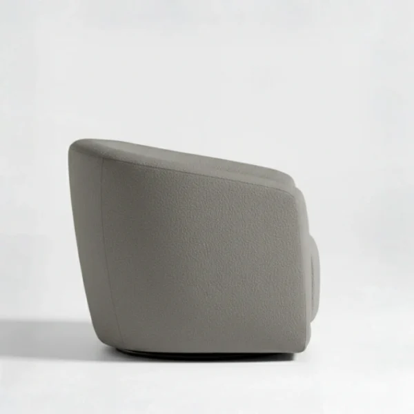 CreamCove Upholstered Chair - Grey (5) side profile view of grey chair