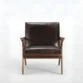 front view of brown leather chair