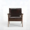 front view of brown leather chair