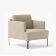 angled view of beige chair