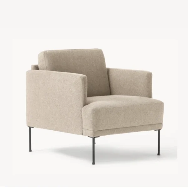 Ivorya Armchair - Beige (2) angled view of beige chair