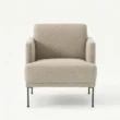 front view of chair with metal legs