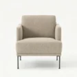 front view of chair with metal legs