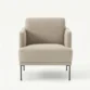 front view of chair with metal legs
