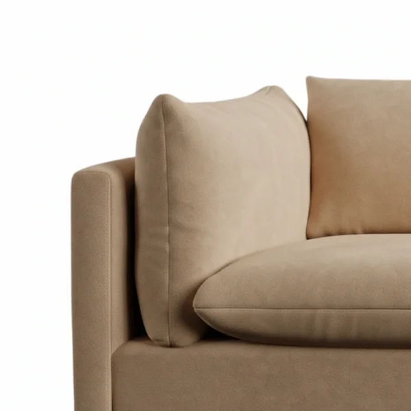 Liora Modular Sofa - Light Brown (5)_ armrest close view of sofa