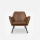 front view of brown leather chair