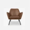 front view of brown leather chair
