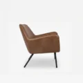 side profile view of brown leather chair