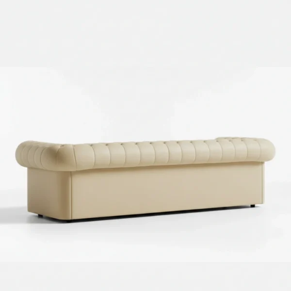Opal Chester Sofa - Beige (4) angled back view of 3 seater sofa