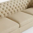 close view of sofa seat showing premium upholstery.