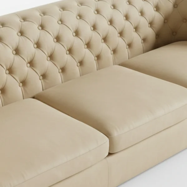 Opal Chester Sofa - Beige (5) close view of sofa seat showing premium upholstery.