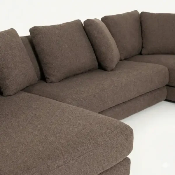 Summit U-Shape Sectional sofa - Brown (7)_ seat and cushion close view of sectiuonal sofa