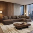 Brown sectional sofa in a modern and matching livingroom