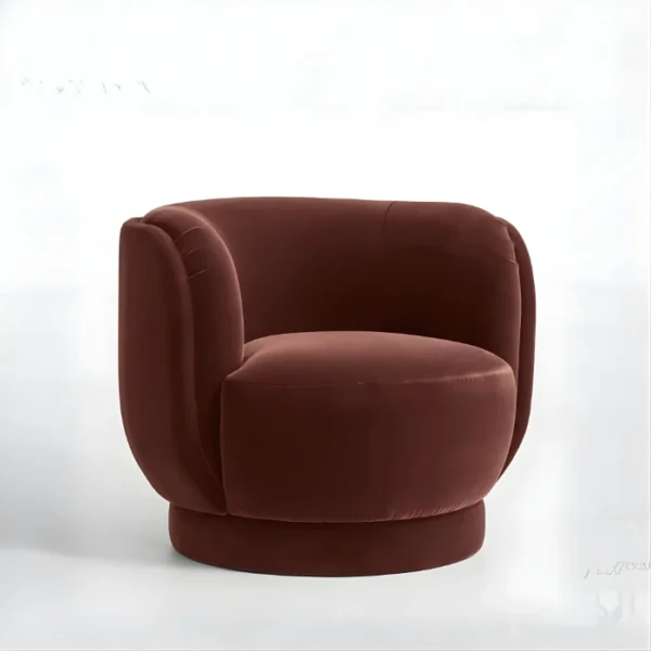 UmberHush Armchair - Umber (2) angled view of umber armchair in white background