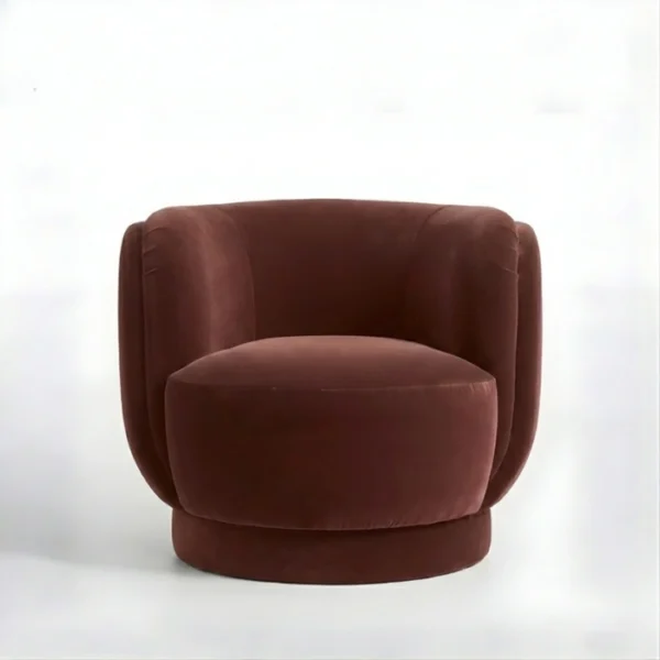 UmberHush Armchair - Umber (3) front view of umber armchair in white background