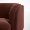 armrest close view of umber armchair