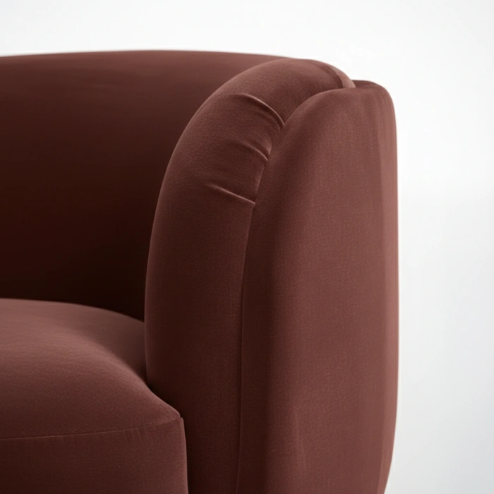 armrest close view of umber armchair