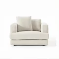 frontview of white soft armchair