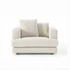 frontview of white soft armchair
