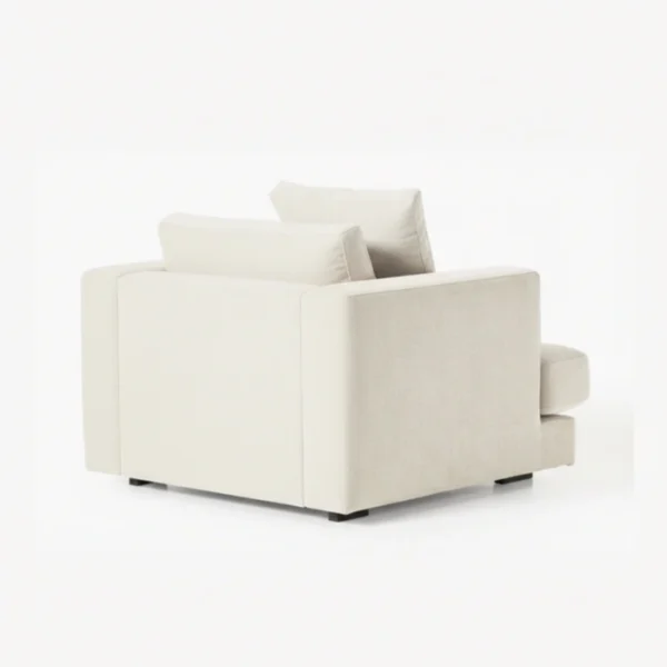 Velora Soft Armchair - White (4) rear view of white soft fabric chair