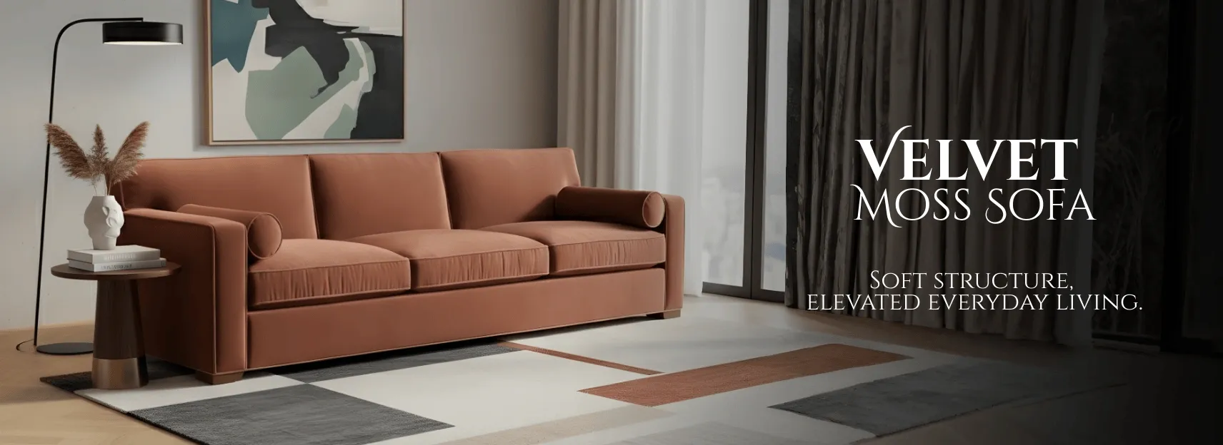 velvet moss sofa banner image