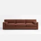 front view of brick red 3 seter sofa
