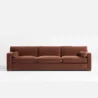 front view of brick red 3 seter sofa