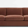 seats close view of brick red 3 seter sofa