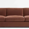 seats close view of brick red 3 seter sofa